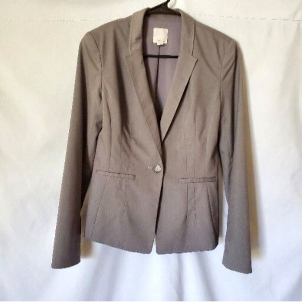 Halogen Blazer Long Sleeve Top Stitch Grey, Womens 2